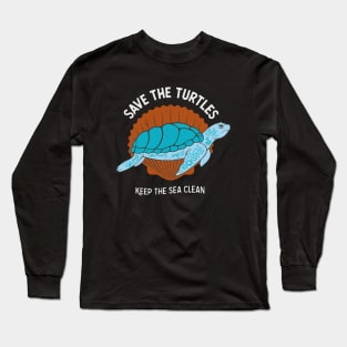 Save The Turtles Sea Turtle Ecology Long Sleeve T-Shirt